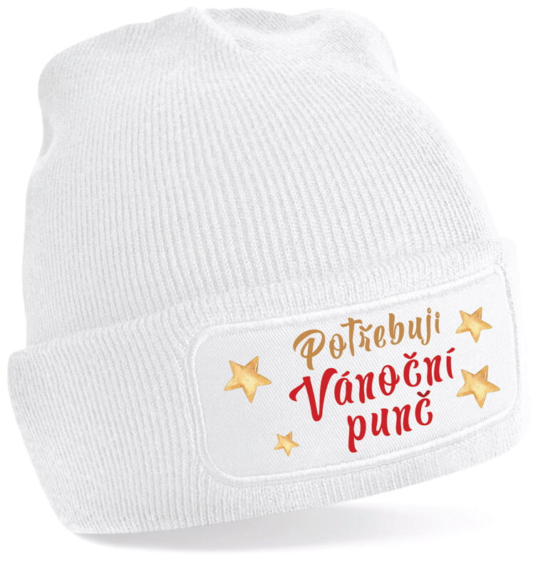 Čepice s potiskem - Potřebuji vánoční punč