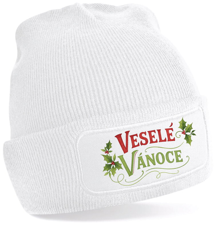 Čepice s potiskem - Veselé Vánoce