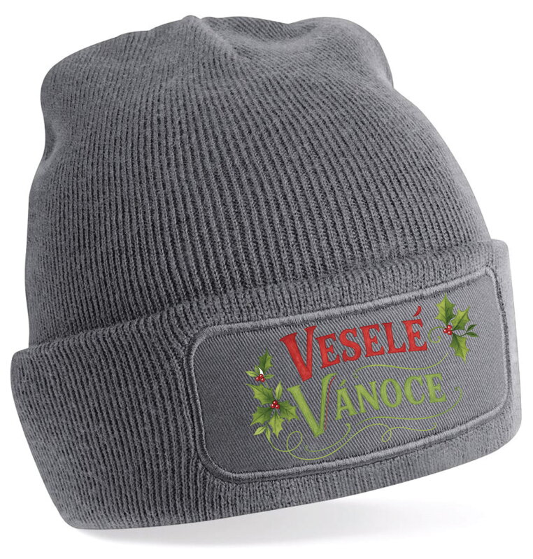 Čepice s potiskem - Veselé Vánoce