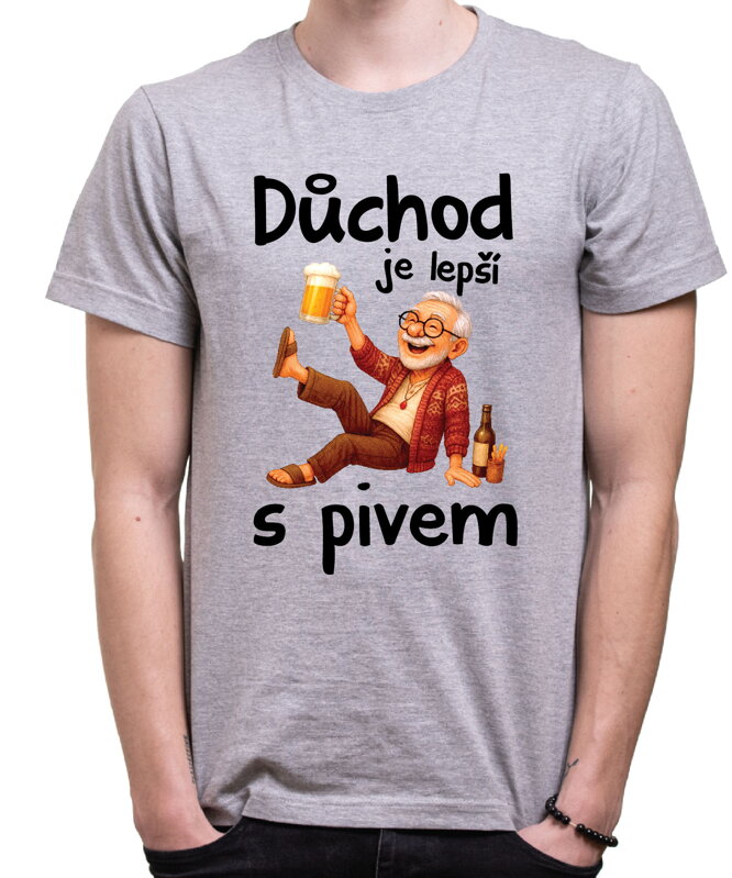 Pánske tričko - Důchod je lepší s pivem