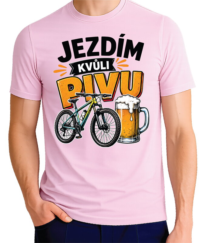 Cyklo tričko - Jezdím kvůli PIVU