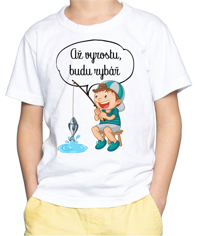 Dětské tričko - Až vyrostu, budu rybář Dětské tričko - Až vyrostu, budu rybář