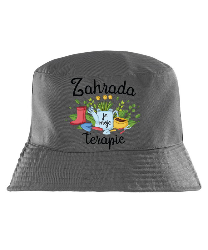Klobouk s potiskem - Zahrada je moje terapie