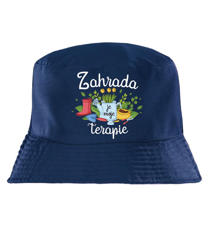 Klobouk s potiskem - Zahrada je moje terapie