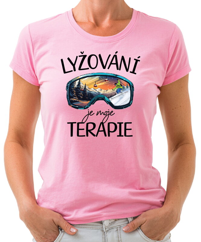 Tričko - Lyžování je moje terapie