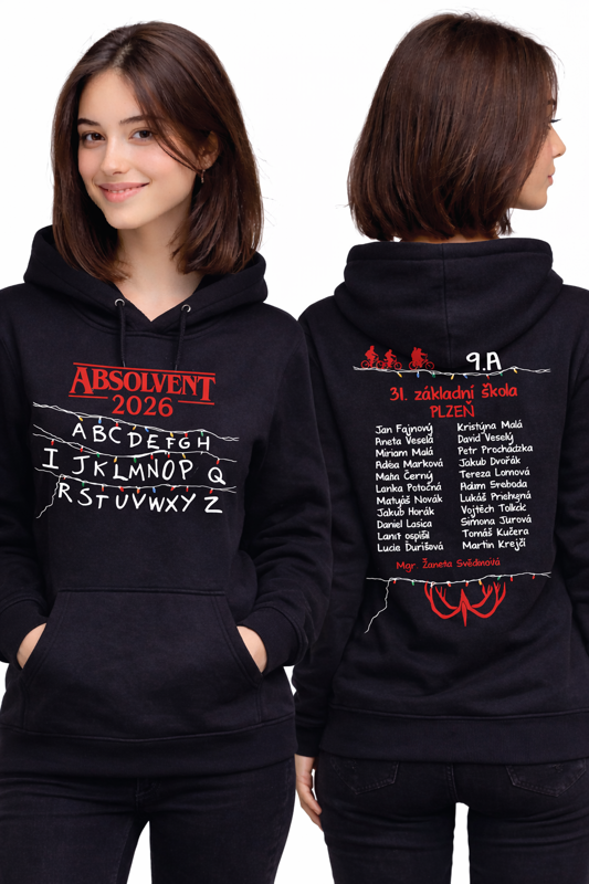 Absolventská mikina - Světla Stranger THINGS