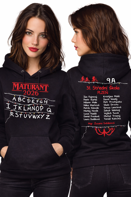 Maturitní mikina - Světla Stranger THINGS