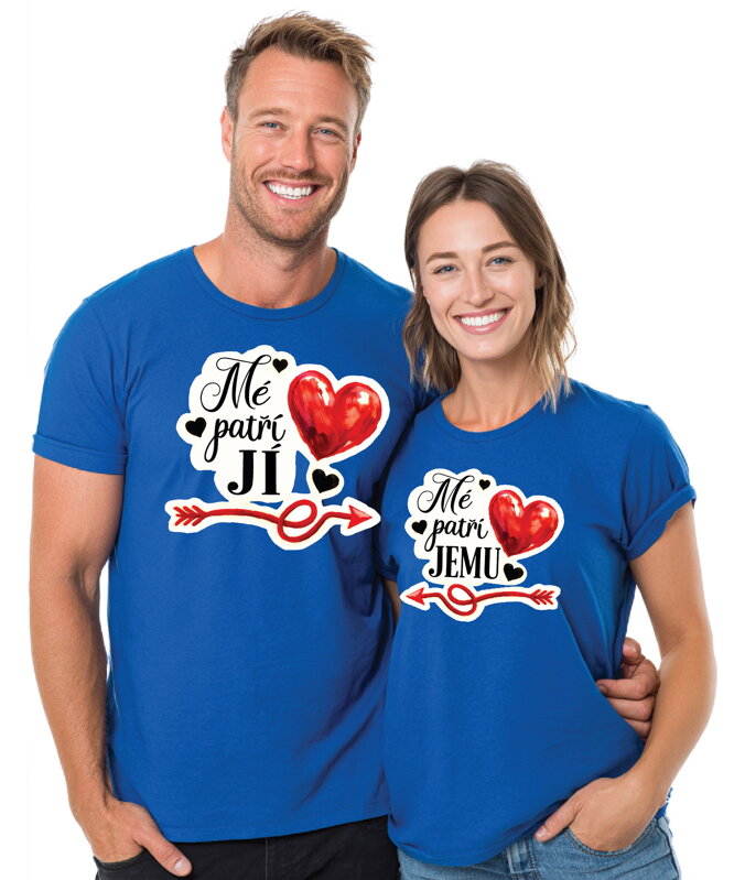 Partnerská trička - Moje srdce patří JÍ / JEMU 2ks