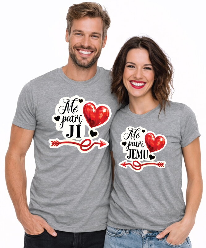 Partnerská trička - Moje srdce patří JÍ / JEMU 2ks