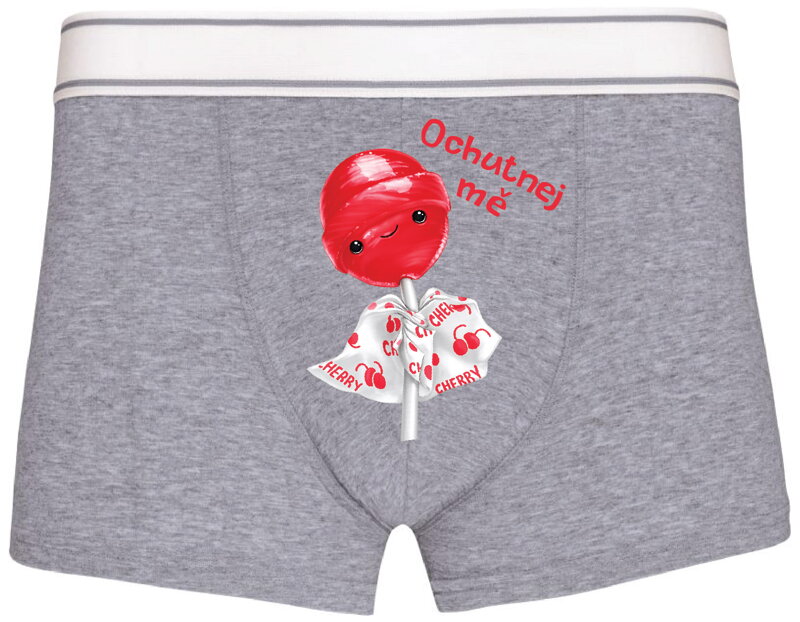 Pánské boxerky s vtipným potiskem - Ochutnej mě lízatko