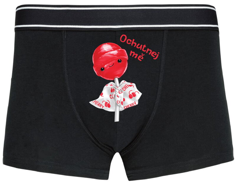 Pánské boxerky s vtipným potiskem - Ochutnej mě lízatko