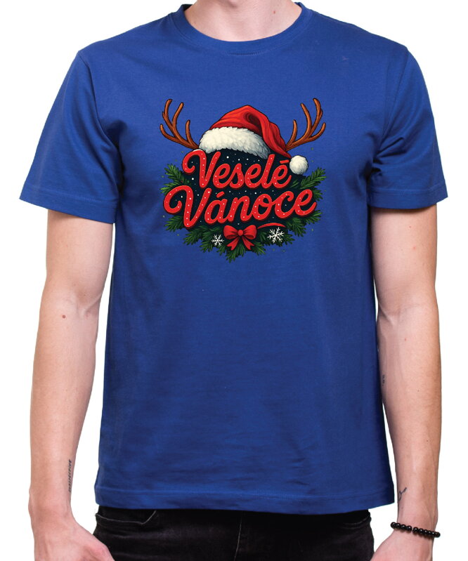 Vánoční tričko - Veselé Vánoce parohy
