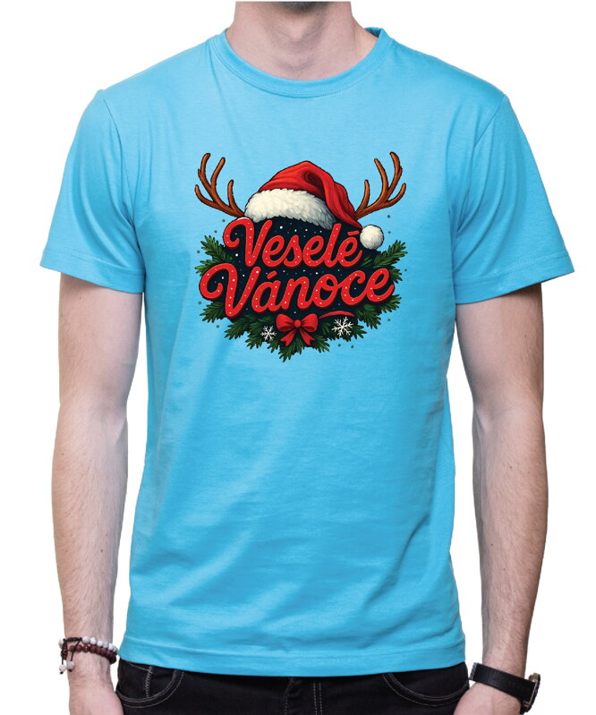 Vánoční tričko - Veselé Vánoce parohy