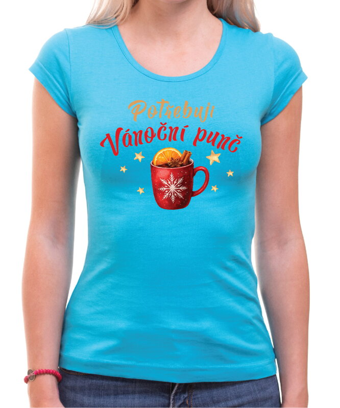Vánoční tričko - Potřebuji Vánoční punč