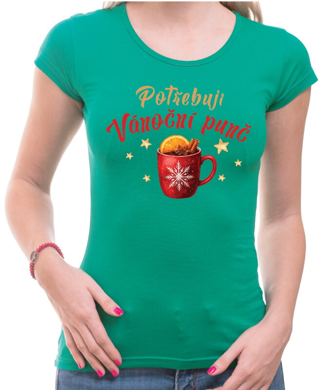 Vánoční tričko - Potřebuji Vánoční punč