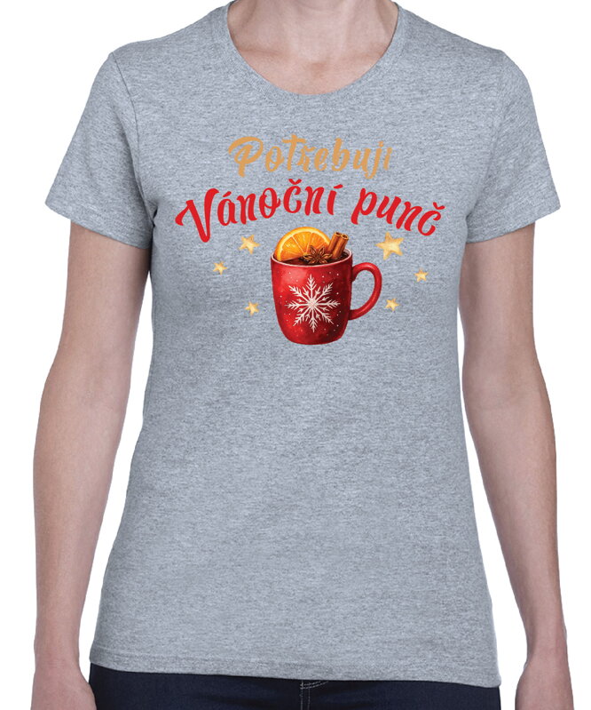 Vánoční tričko - Potřebuji Vánoční punč