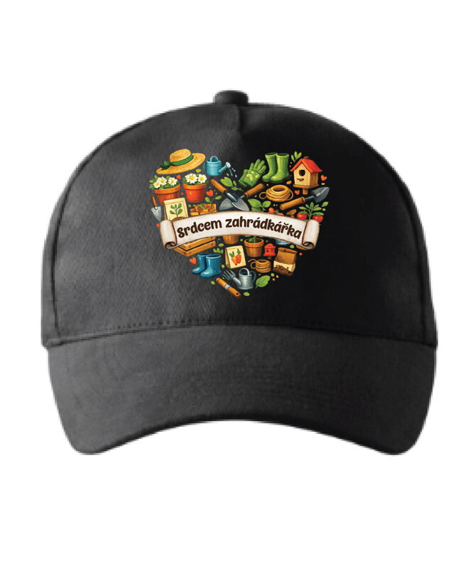 Kšiltovka s potiskem - Srdcem zahrádkářka