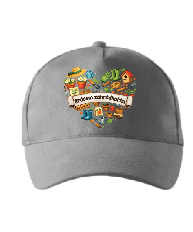 Kšiltovka s potiskem - Srdcem zahrádkářka