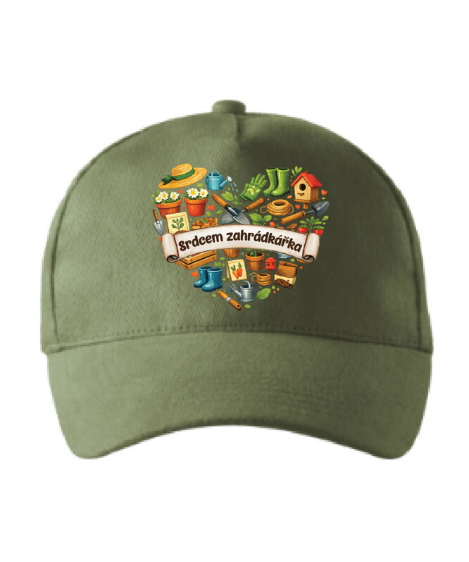 Kšiltovka s potiskem - Srdcem zahrádkářka