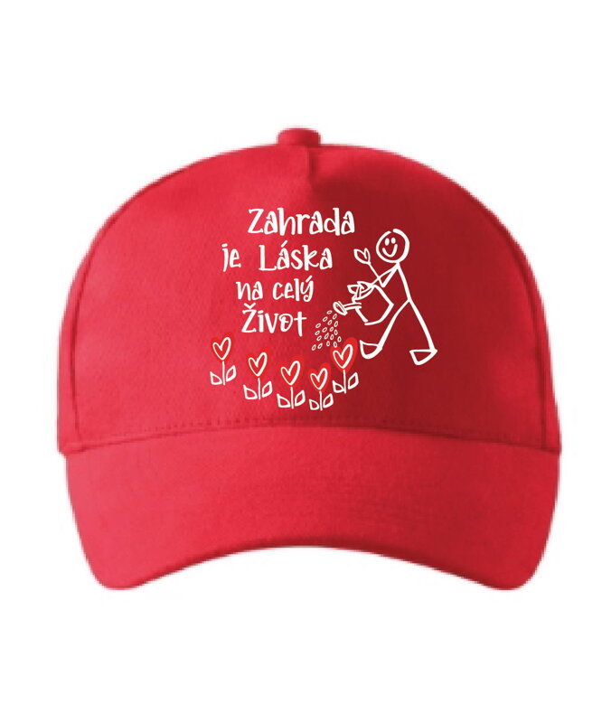 Kšiltovka s potiskem - Zahrada je láska na celý život