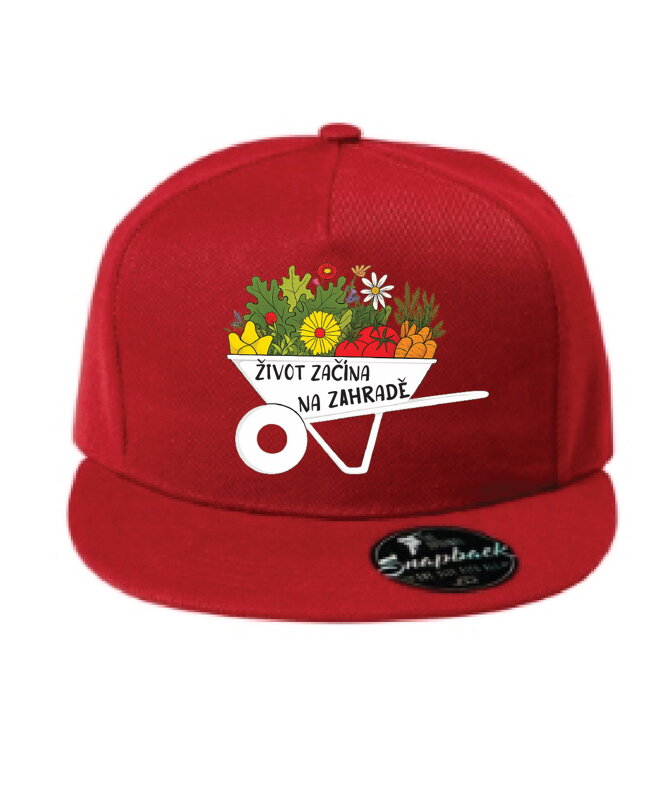 Kšiltovka s potiskem - Život začíná na zahradě