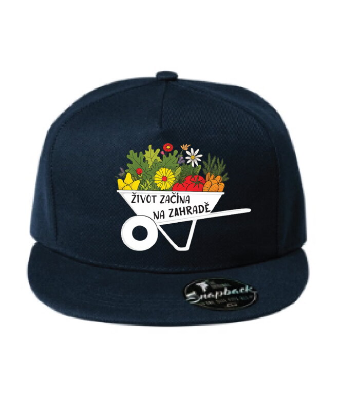 Kšiltovka s potiskem - Život začíná na zahradě