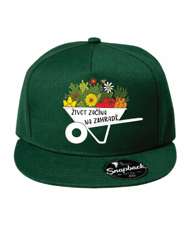 Kšiltovka s potiskem - Život začíná na zahradě