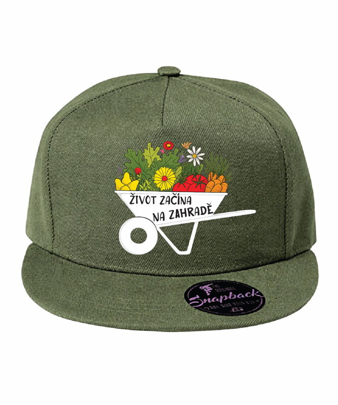 Kšiltovka s potiskem - Život začíná na zahradě