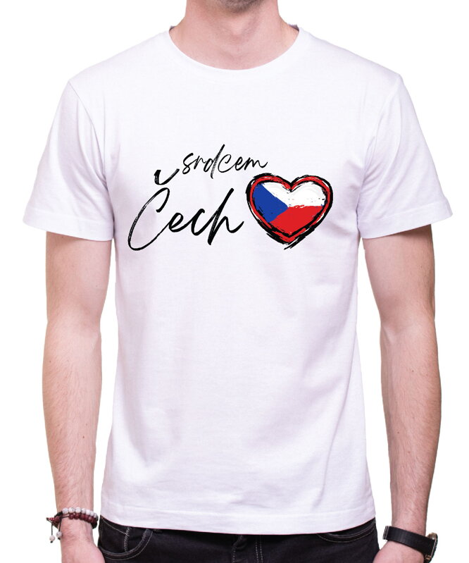 Pánske tričko - Srdcem Čech