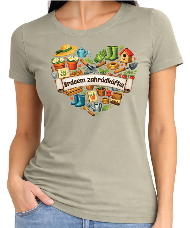 Dámske tričko - Srdcem zahrádkářka