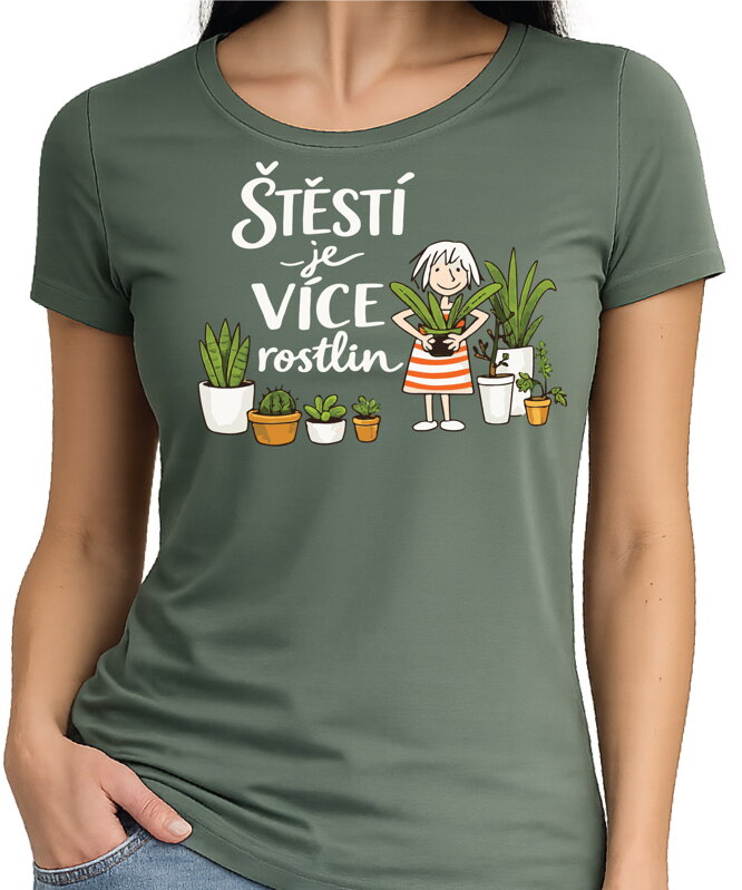 Tričko - Štěstí je více rostlin