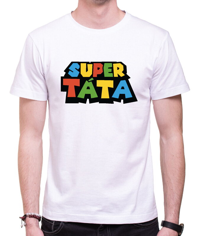 Pánske tričko - SUPER TÁTA barevné