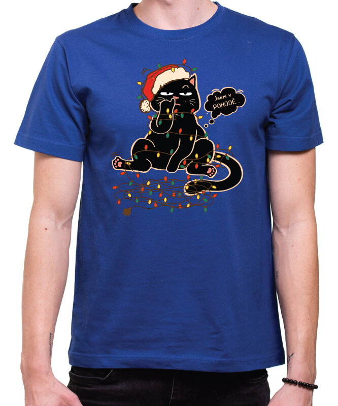 Vánoční tričko - Vánoční kočka - Jsem v pohodě
