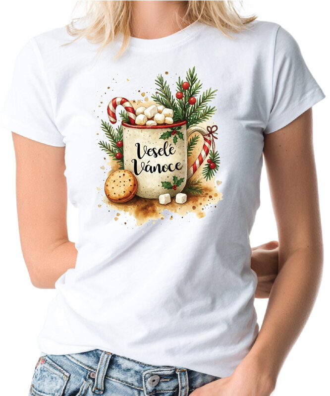 Vánoční tričko - Vánoční hrnek