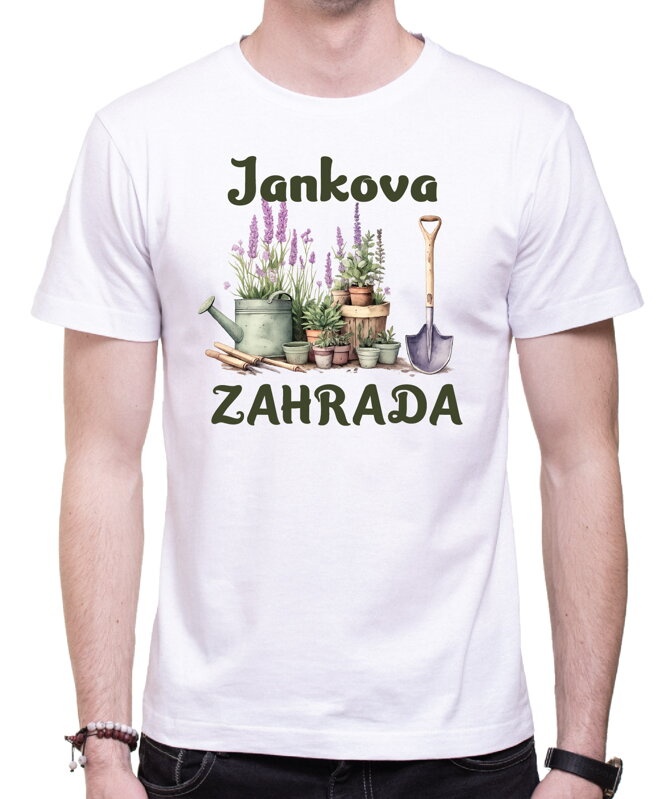 Pánské tričko - (Vlastní jméno) ZAHRADA