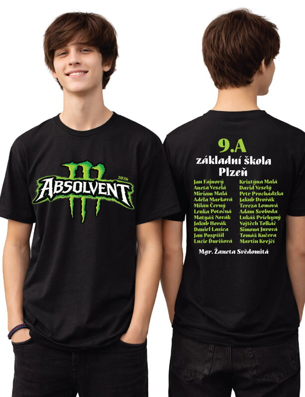 Absolventské tričko - Zelený street art