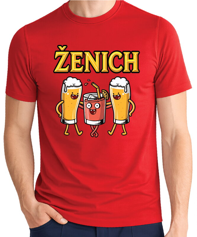 Pánská trička - Ženich a Drinking Team barevné  (cena za 1ks)