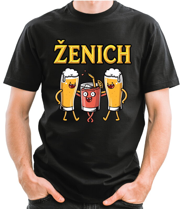 Pánská trička - Ženich a Drinking Team barevné  (cena za 1ks)