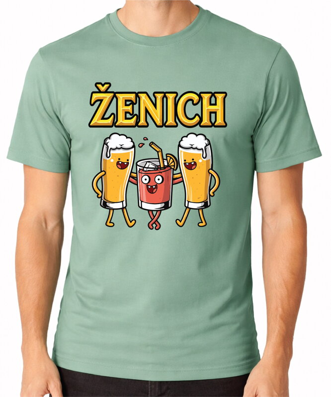 Pánská trička - Ženich a Drinking Team barevné  (cena za 1ks)