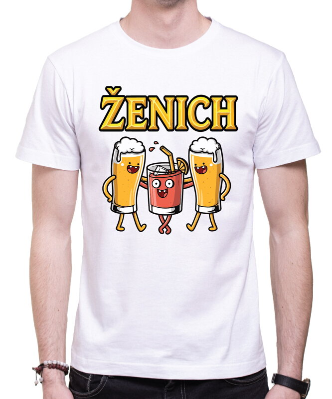 Pánská trička - Ženich a Drinking Team barevné  (cena za 1ks)