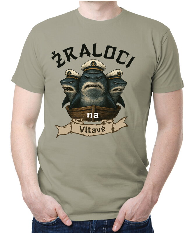 Vodácké tričko - Žraloci na (vlastní text)