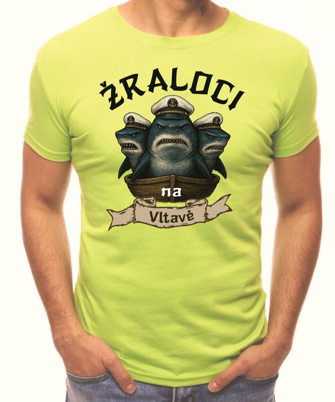 Vodácké tričko - Žraloci na (vlastní text)