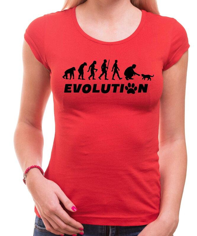 Tričko - Evoluce Kočka Tričko - Evoluce Kočka
