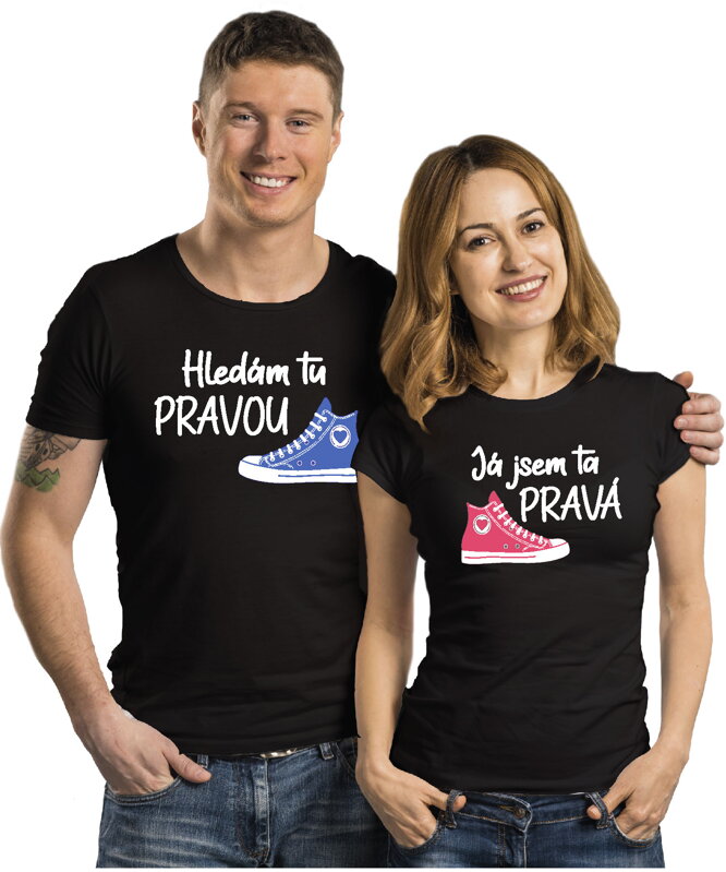 Partnerská trička - Hledám tu pravou 2ks Partnerská trička - Hledám tu pravou 2ks