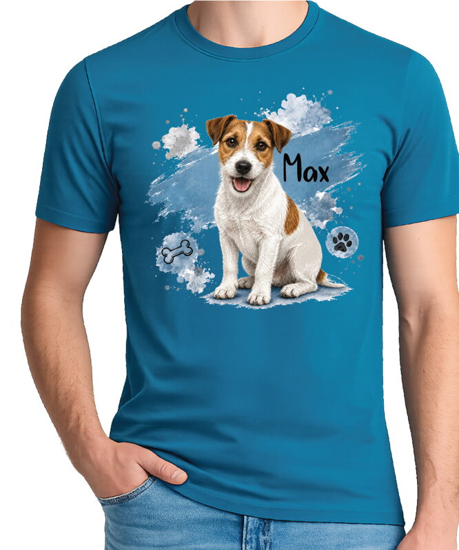 Tričko pro pejskaře - modrý Jack Russell Teriér