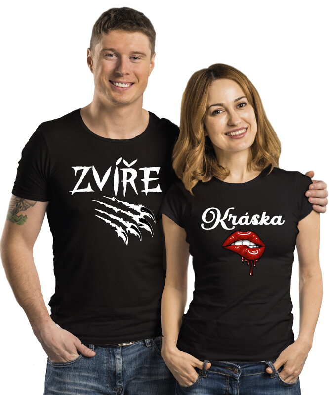 Partnerská trička - Kráska a zvíře 2ks Partnerská trička - Kráska a zvíře 2ks