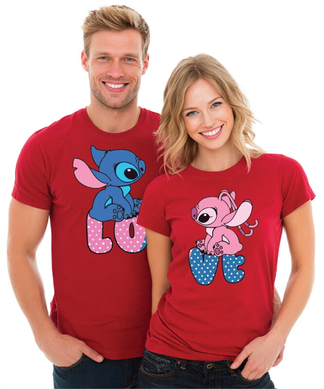 Partnerská trička - Lilo a Stitch LOVE 2ks