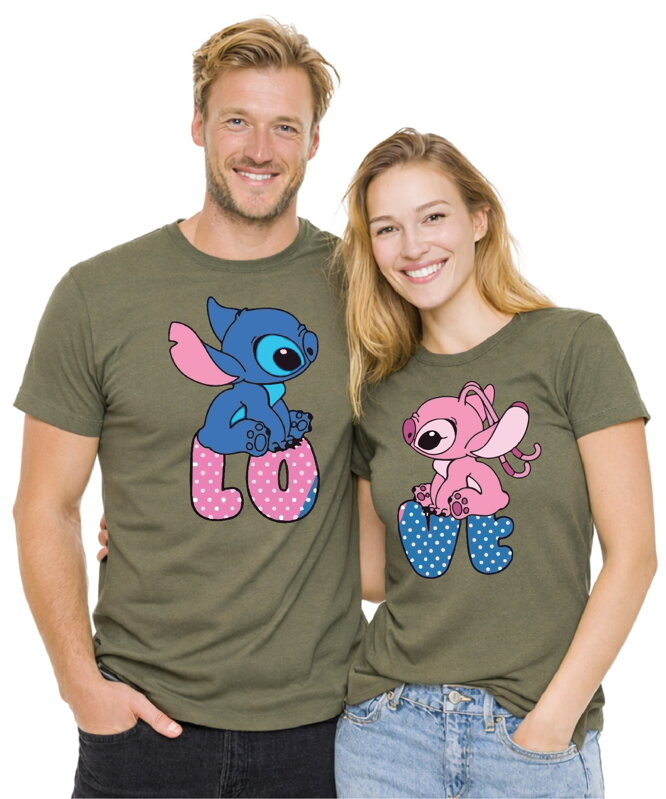 Partnerská trička - Lilo a Stitch LOVE 2ks