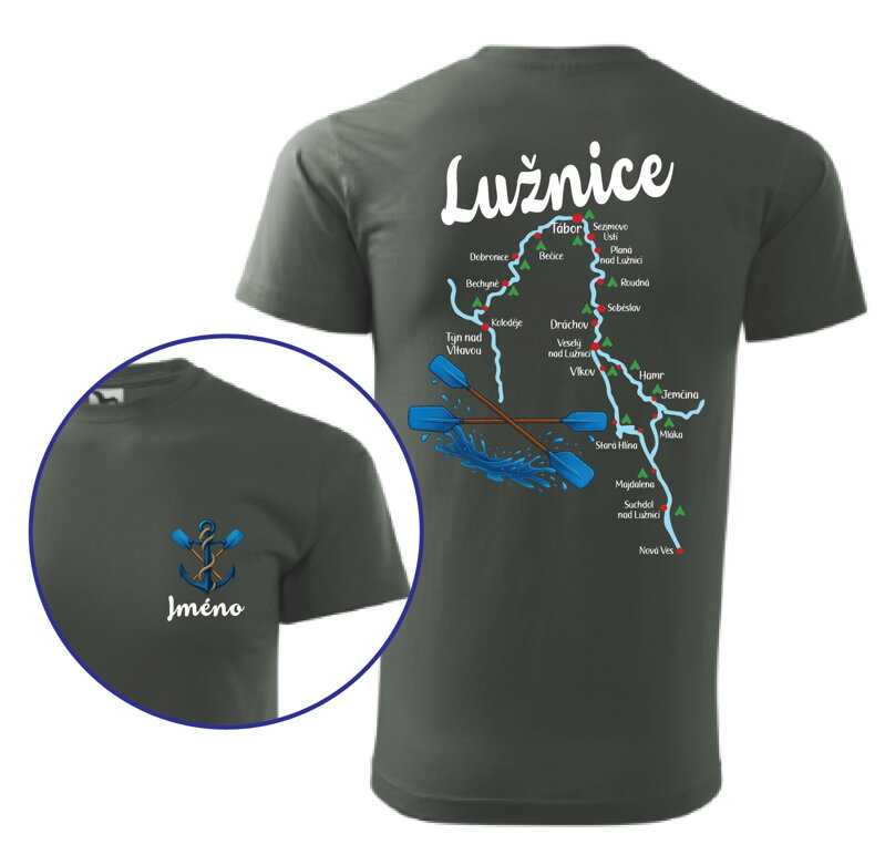 Vodácke tričko - Splavy řek - Lužnice