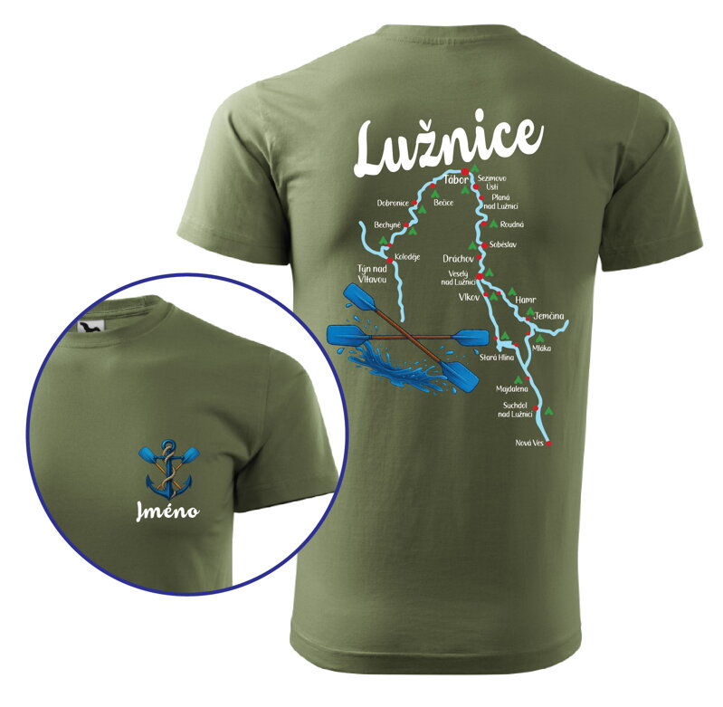 Vodácke tričko - Splavy řek - Lužnice
